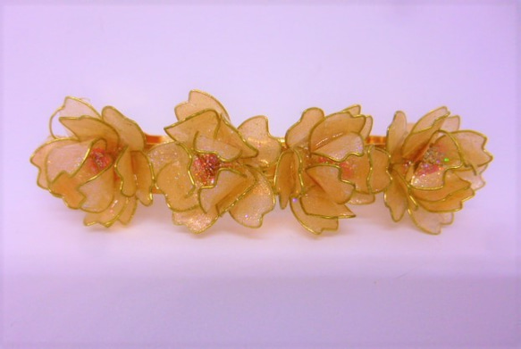 八重桜のバレッタ　エレガントゴールド 9枚目の画像