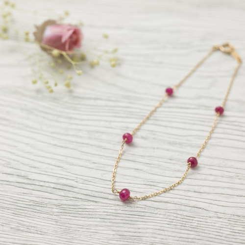 ルビーK18ブレスレット〜無敵の紅〜 ブレスレット 森の園宝飾