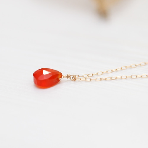 K18カーネリアン一粒ネックレス 〜希望のとびら〜 ネックレス  