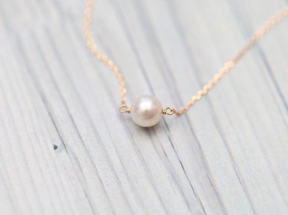 K18珍珠（真珍珠）單條項鍊～母親海的教誨～ 第2張的照片