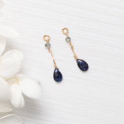 K18サファイアピアスチャーム ピアス（その他） 森の園宝飾 通販