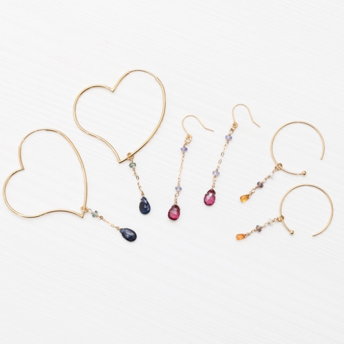 K18サファイアピアスチャーム ピアス（その他） 森の園宝飾 通販