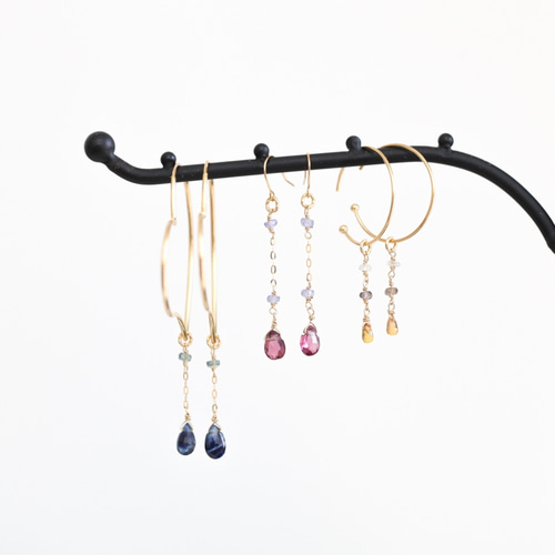 K18サファイアピアスチャーム ピアス（その他） 森の園宝飾 通販