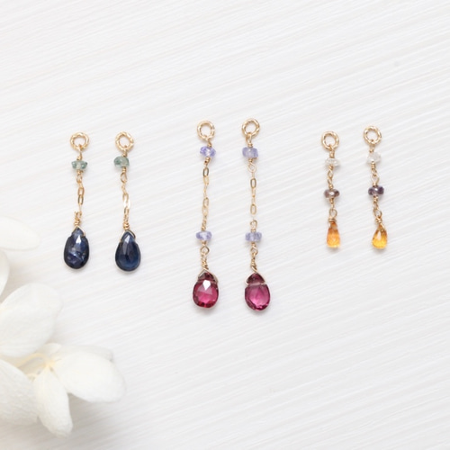 K18サファイアピアスチャーム ピアス（その他） 森の園宝飾 通販