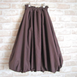 ブラウン・ふんわりバルーンスカート【受注作成・サイズオーダー・おおきいサイズ可】茶色・軽量タイプです。 6枚目の画像