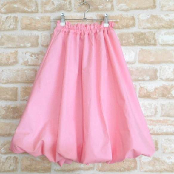 ピンク★バルーンスカート【受注作成サイズオーダー】ふんわり軽量1号ロングや大きいサイズも可 3枚目の画像