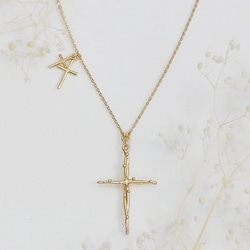 Planet Cross Necklace (gold) 第3張的照片