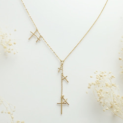 Star Cross Necklace (gold) 2枚目の画像