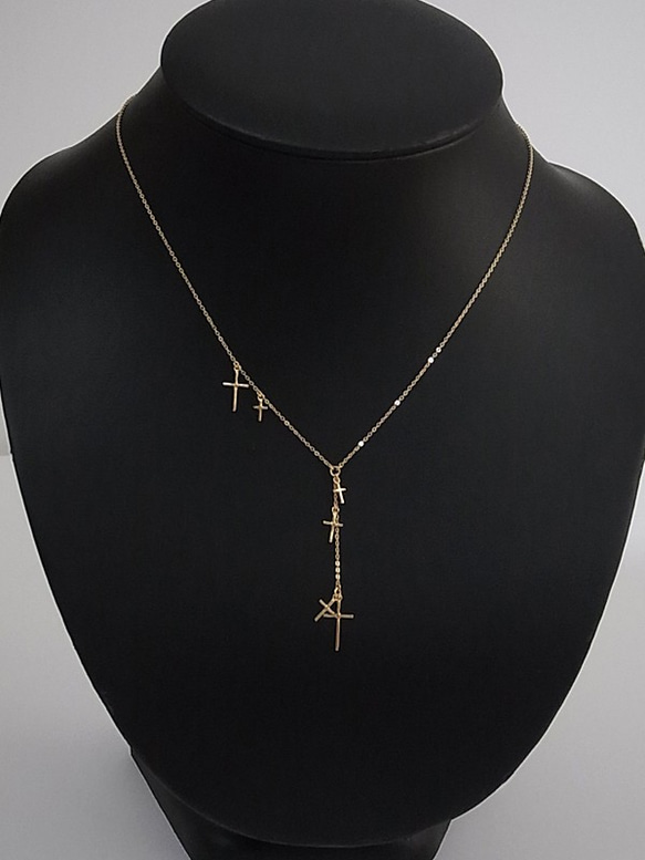 Star Cross Necklace (gold) 4枚目の画像