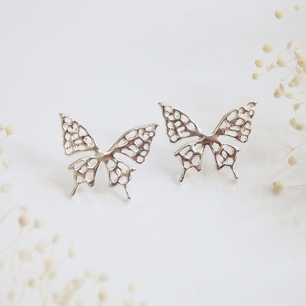 アゲハ蝶のピアスA(silver)