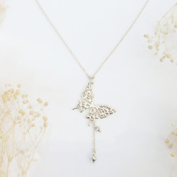 Stardust Butterfly(アゲハ蝶のネックレスA)(silver) 1枚目の画像