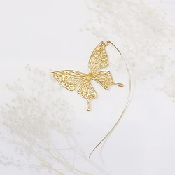 アゲハ蝶のピアスA(gold) 5枚目の画像