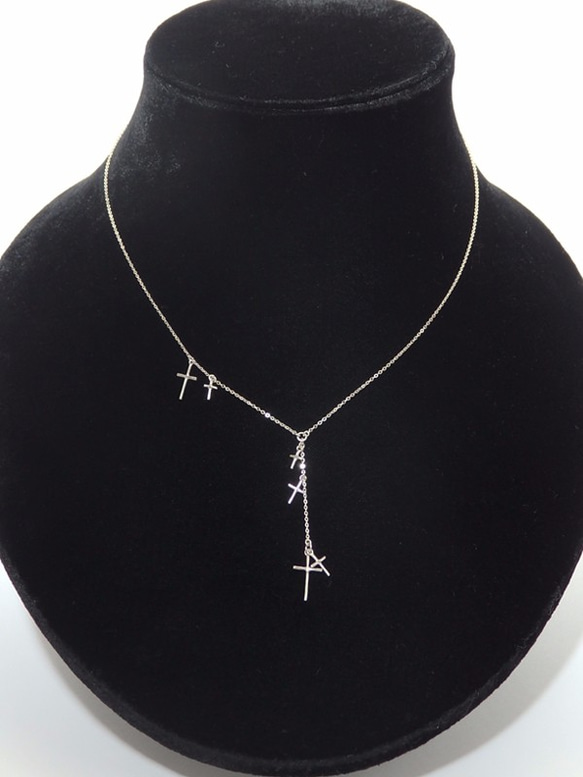 Star Cross Necklace(silver) 4枚目の画像