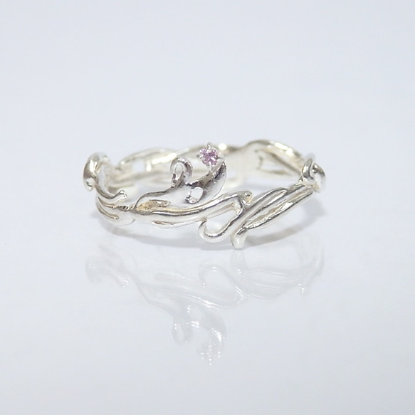 Victorian Ring(silver×pink sapphire） 1枚目の画像