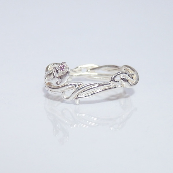 Victorian Ring(silver×pink sapphire） 2枚目の画像