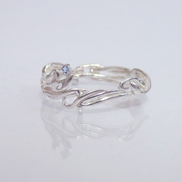 Victorian Ring(silver×Aquamarine） 第2張的照片