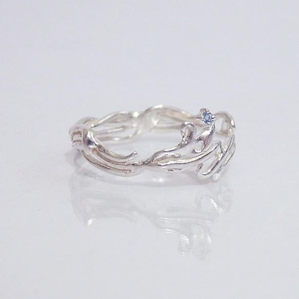 Victorian Ring(silver×Aquamarine） 第3張的照片