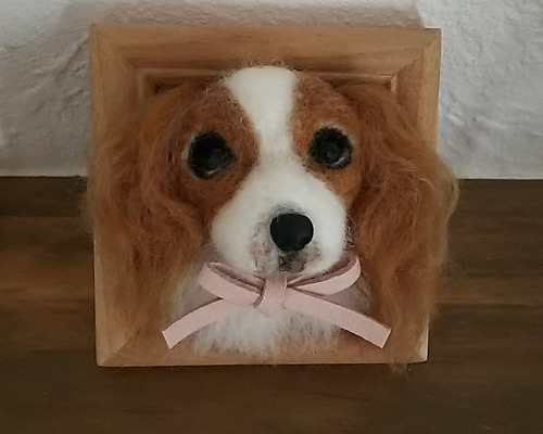 羊毛フェルト キャバリア フレーム付き 2_7db07759852a519b33b6ac5b6e7e