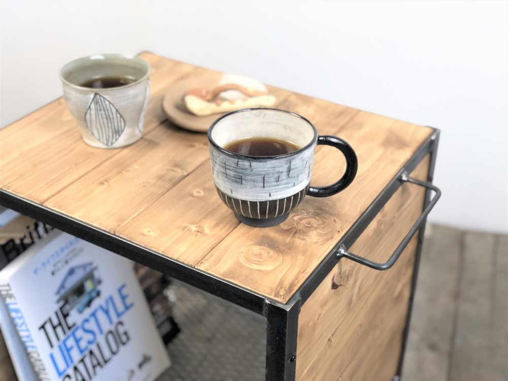 コーヒーテーブル・サイドテーブル【アイアンサイドテーブル/Iron Side table/キャスター】
