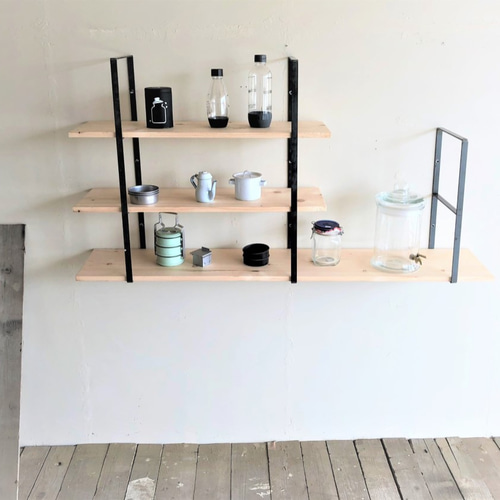 ウォールシェルフ・ラック【アイアンウォールラック/Iron Wall Rack/3