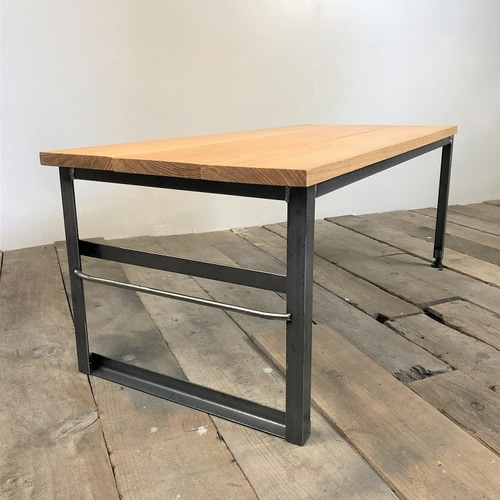 ローテーブル【アイアン家具/Iron Side table】ホワイトオーク ロー 