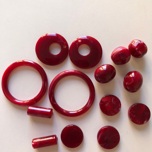 赤】 マーブル模様 パーツ7種類セット その他素材 ShineBright 通販