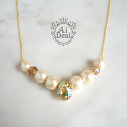 Swarovski drop with pearl pendant＊送料無料 1枚目の画像