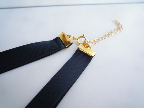 SOLDOUT＊Satin ribbon cotton pearl necklace 4枚目の画像