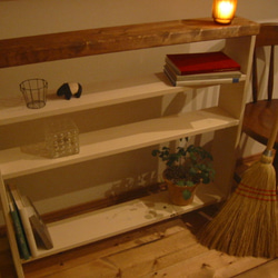 3段飾り棚 奥行14cm 【 ブラウン／ホワイト 】 本棚・絵本棚