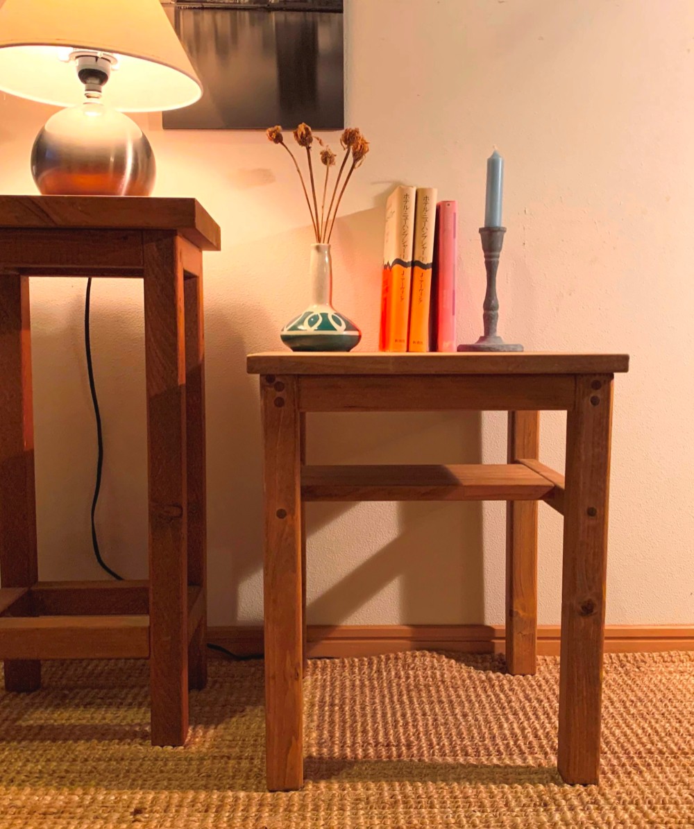 ★サイドテーブル・棚付【スクエアタイプ】