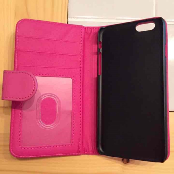 のあずあーく☆iPhone6/6s　手帳型ケース-　濃いピンク 2枚目の画像