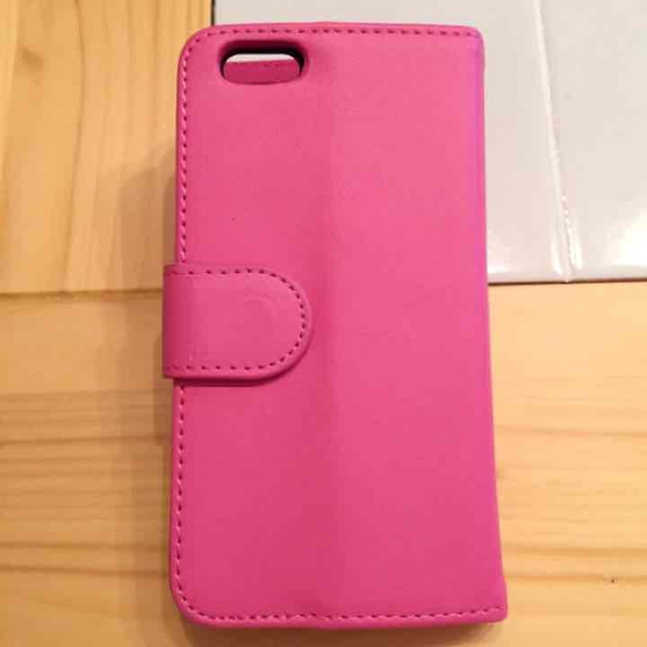 のあずあーく☆iPhone6/6s　手帳型ケース-　濃いピンク 3枚目の画像
