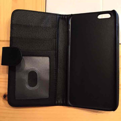 のあずあーく☆iPhone6plus手帳型ケース−6-3900P　ブラック 2枚目の画像
