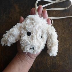 タレ耳ウサギの手編みキーケース 6枚目の画像