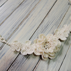 手編みレースのネックレス～Ivory Flower～ 2枚目の画像