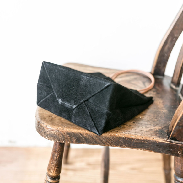 絲絨皮包，紙袋設計 黑色 第4張的照片