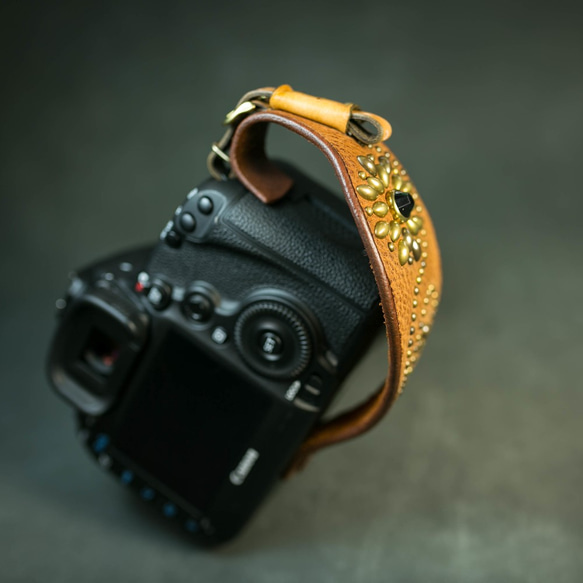 相機手帶/數碼單反相機規格 - 復古棕褐色/鉚釘版本 第5張的照片