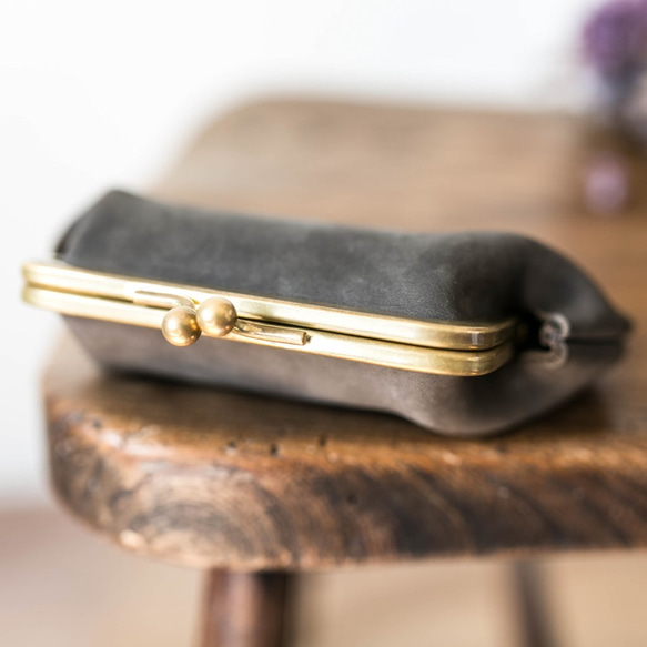 成人可調式扣式皮夾 / 灰黑色 第2張的照片