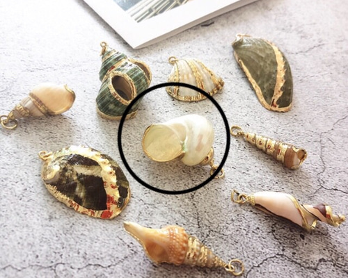 シェル 貝殻 チャーム (ホワイト)2個セット チャーム Rin 通販 5749390