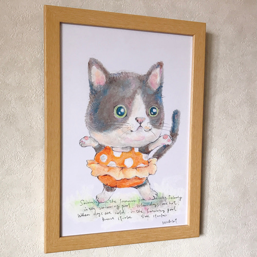 オイルパステル原画 新しい水着を買ったの！ イラスト R 通販 12018589