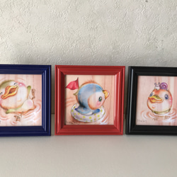 オイルパステル原画 新しい水着を買ったの！（送料無料） イラスト R