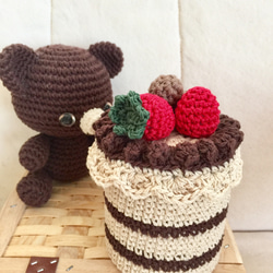 [Creema Limited] Caracara Bear和提拉米蘇草莓蛋糕棉籤套保護套 第2張的照片