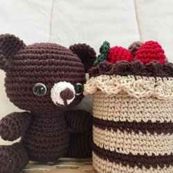 [Creema Limited] Caracara Bear和提拉米蘇草莓蛋糕棉籤套保護套 第3張的照片