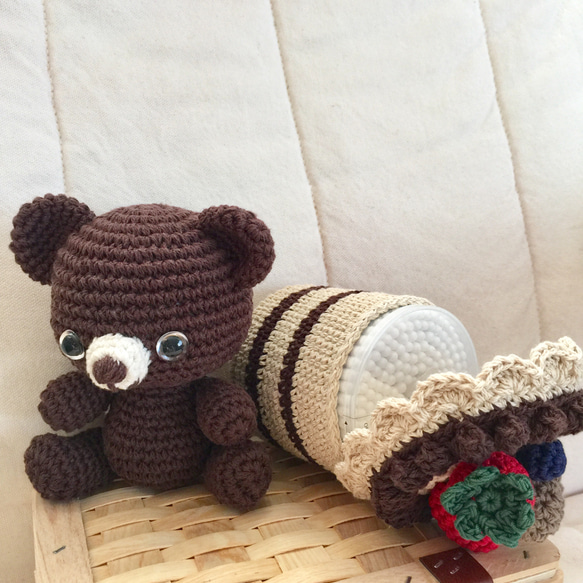 [Creema Limited] Caracara Bear和提拉米蘇草莓蛋糕棉籤套保護套 第4張的照片