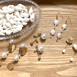 botanical pearl × gold ピアス(パールキャッチ) 4枚目の画像