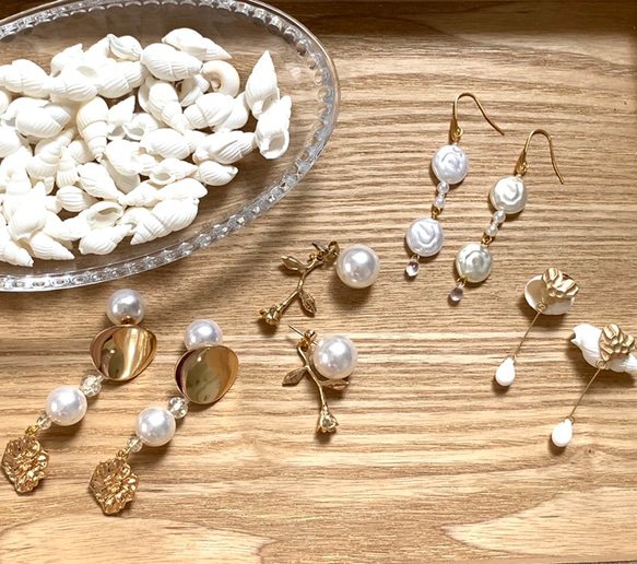 botanical pearl × gold ピアス(パールキャッチ) 4枚目の画像