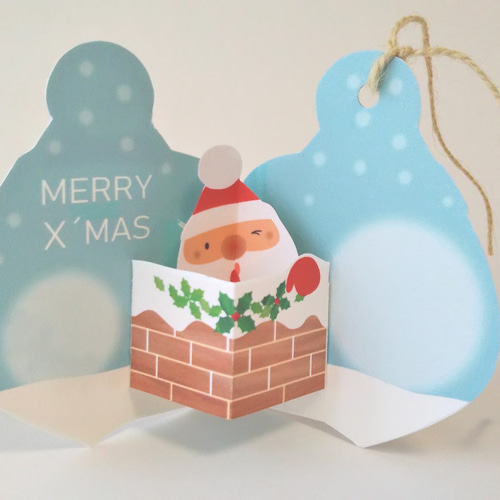 クリスマスカード】サンタクロース の ミニポップアップカード