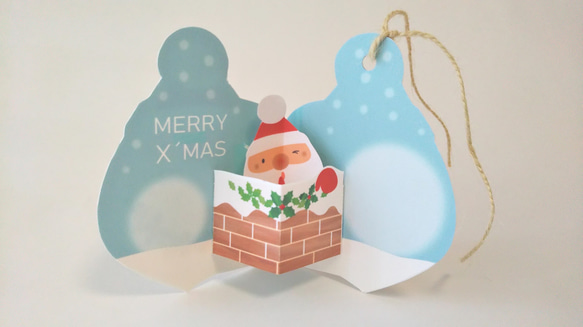 【クリスマスカード】サンタクロース の ミニポップアップカード 2枚目の画像