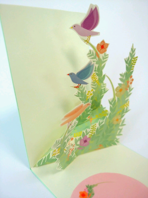 【退職・卒業】小鳥 の ポップアップカード 2枚目の画像