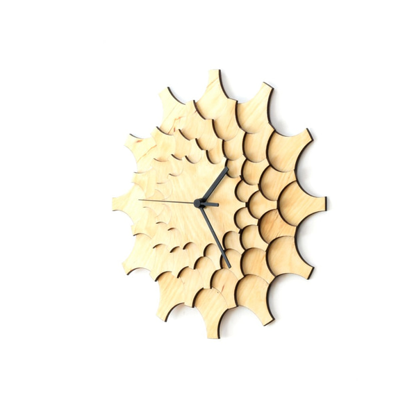 木製の壁時計Cogwheel (歯車) - 29cmモダン時計、レーザーカット手作りの壁画 4枚目の画像